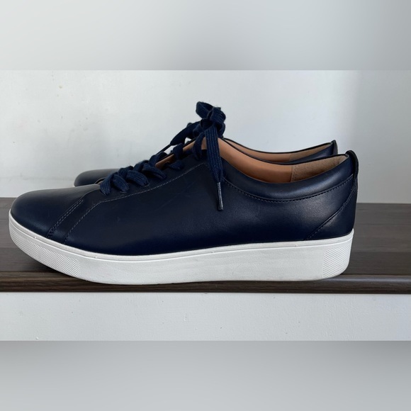 FITFLOP Rally Sneakers Midnight Navy Leather Size 10 - Picture 7 of 10